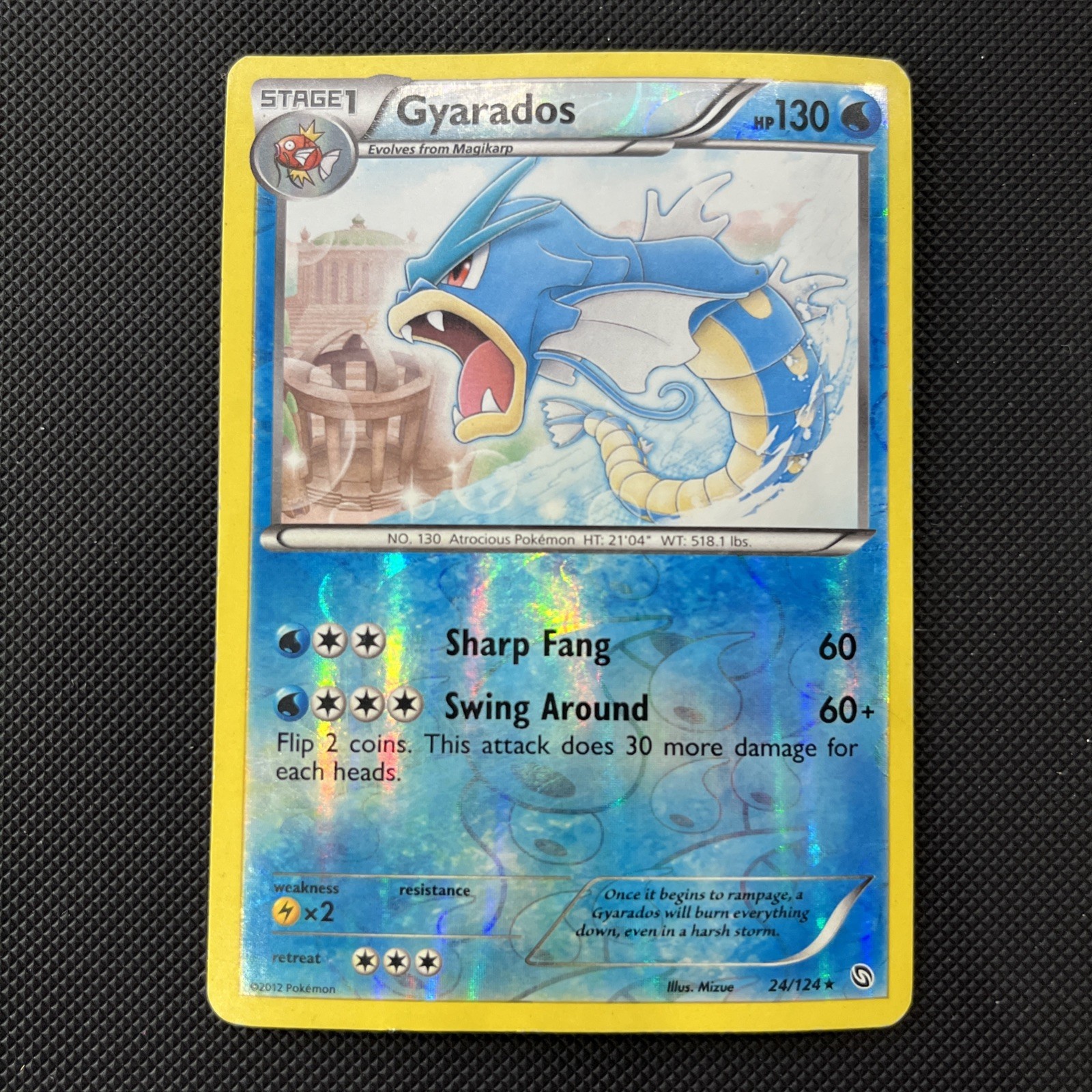 Pokémon TCG Card - Gyarados 24/124 English Dragons Exalted Holo 2012 Vintage MP
