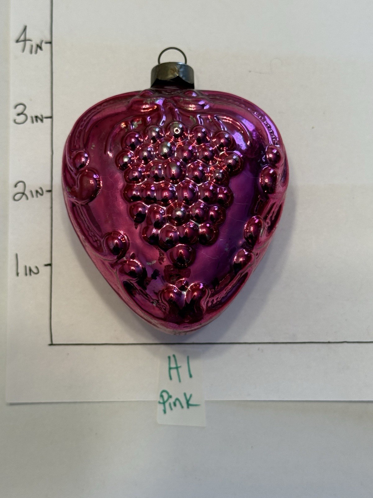 Heidt Bumpy Embossed HEART Pink 3 1/2\