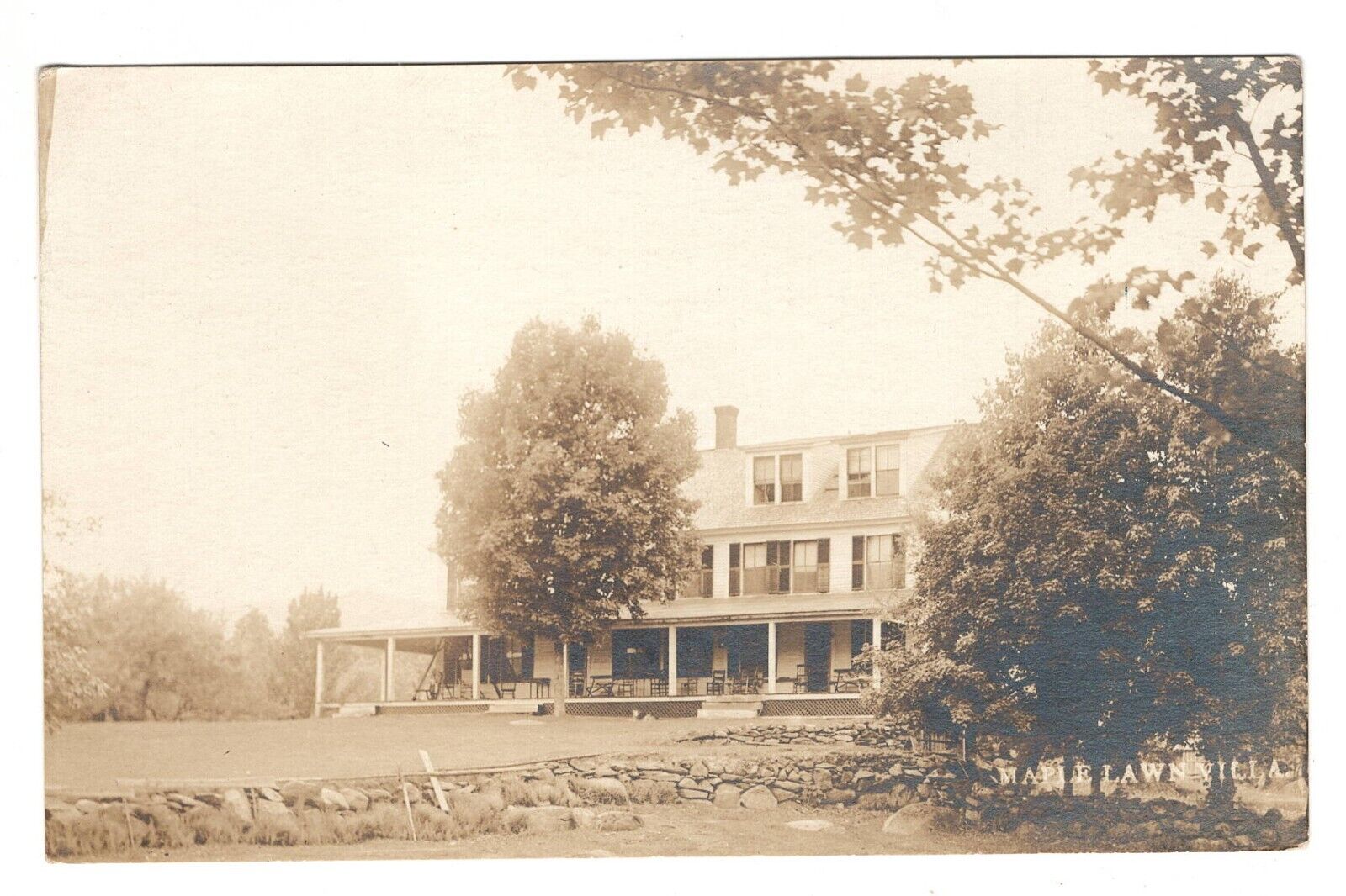 Postcard RPPC New Hampshire Jaffery Maple Lawn Villa