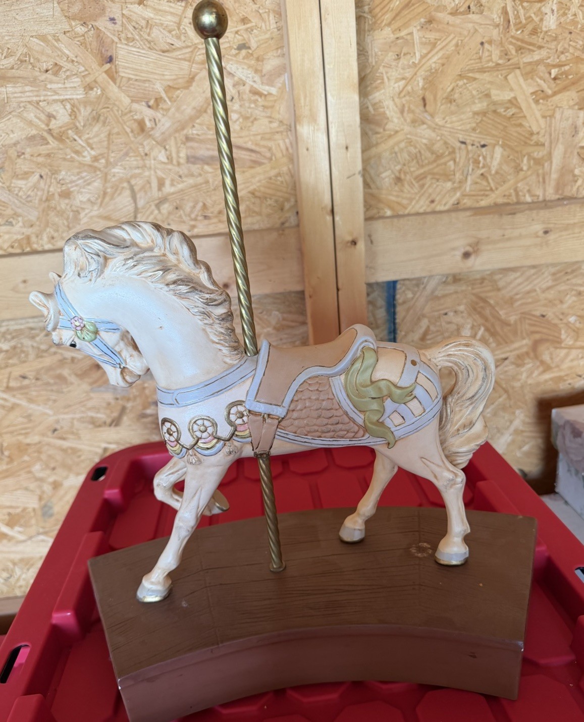 Vintage Alberta's Mold Ceramic Carousel Horse Figurine on 13