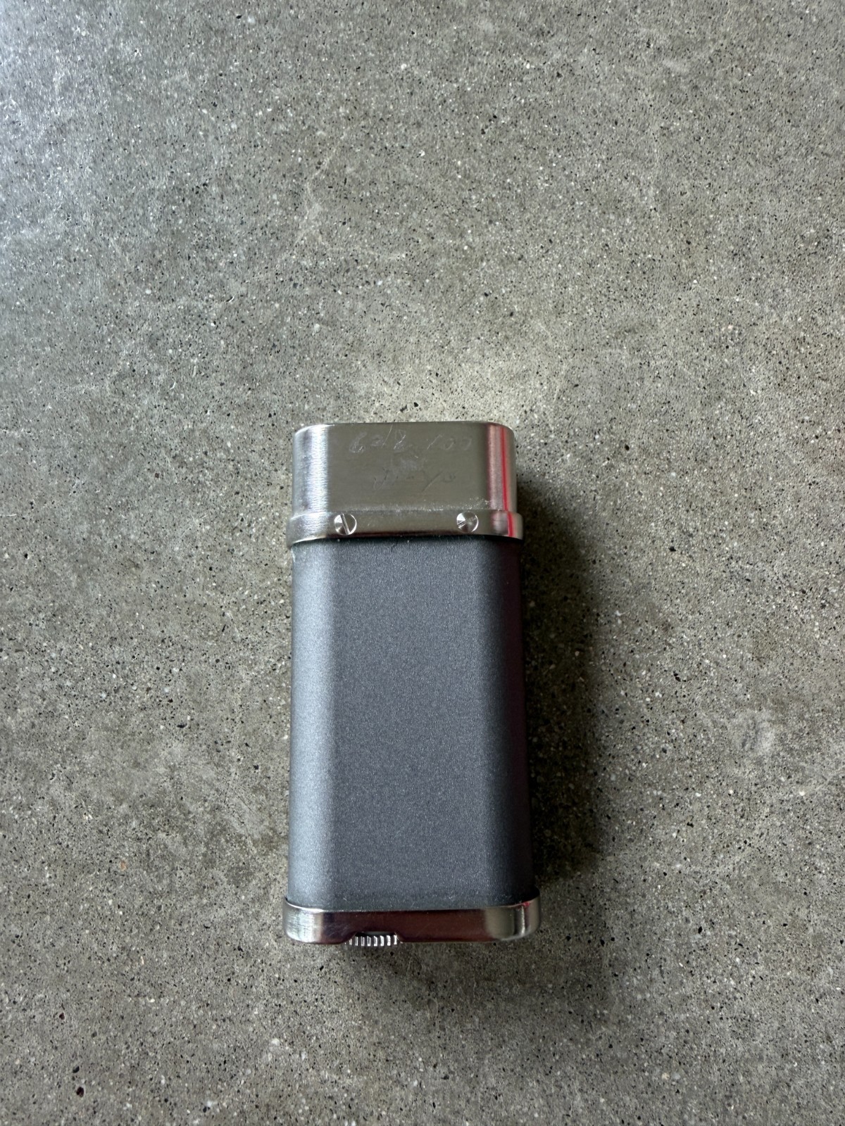 AuthAuthentic Cartier Santos Palladium Butane Lighter w/ Box & Papers Swiss Made