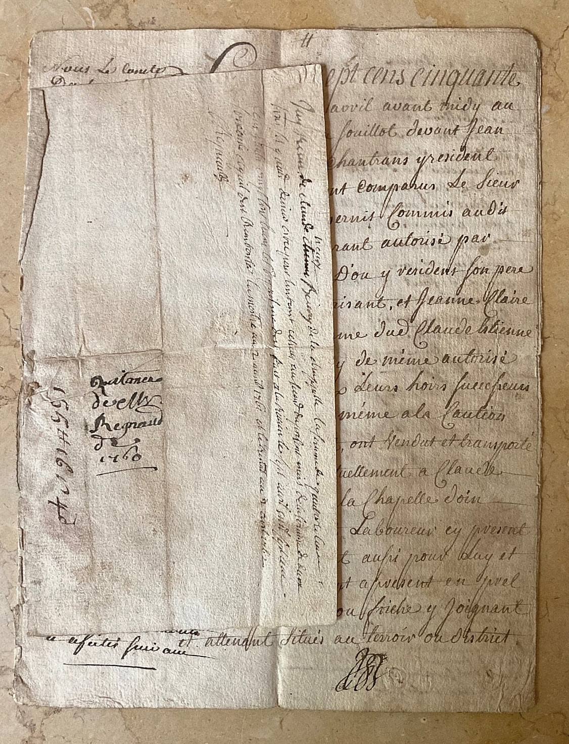 RARE 1759 FRENCH VELLUM NOTARIAL MANUSCRIPT BOOKLET 12p+2 LOUIS XV