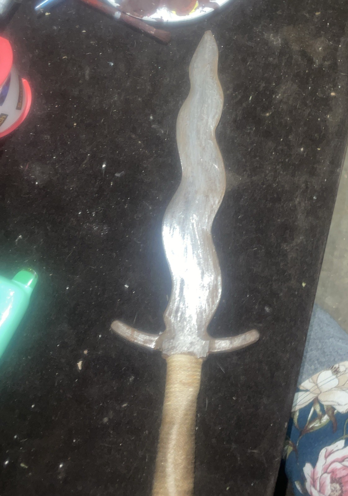 moro kris sword antique .wavy blade from The Philippines