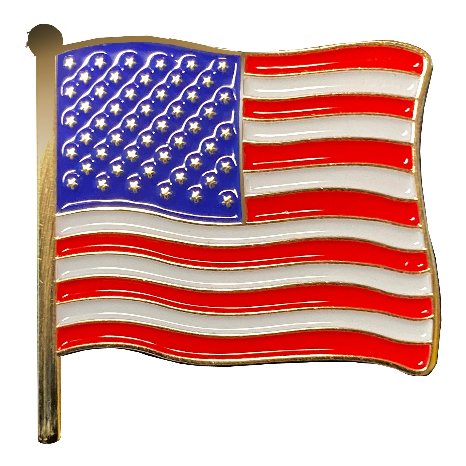 CL6-14 American Waving Flag Lapel Pin 1.25\ CL6-14 American Waving Flag Lapel Pin 1.25\