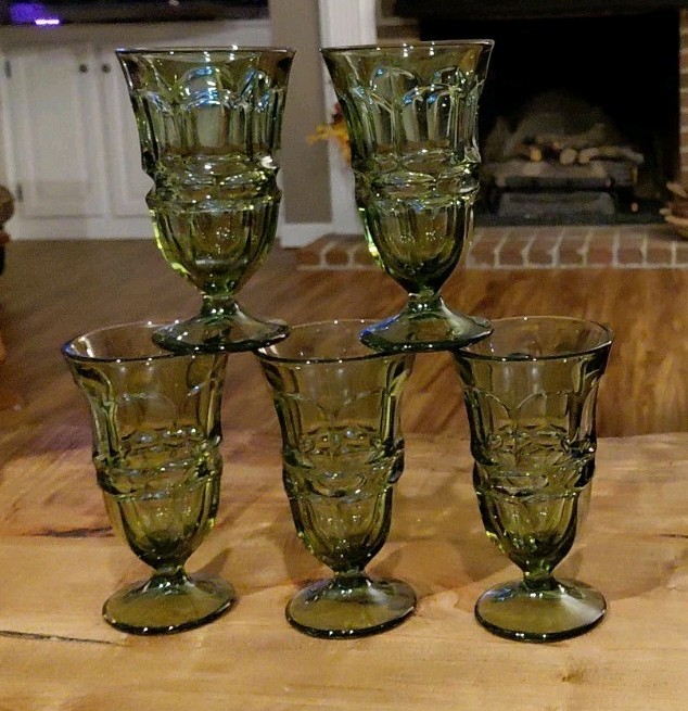 5 Fostoria Argus Green Footed Iced Tea Tumblers Goblets Henry Ford Museum 5 Fostoria Argus Green Footed Iced Tea Tumblers Goblets Henry Ford Museum