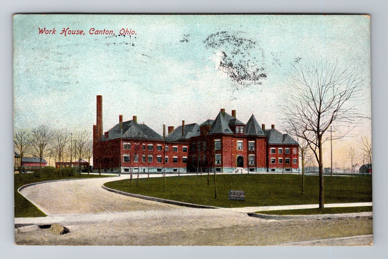 Canton OH-Ohio, Work House, Antique, Vintage c1908 Postcard