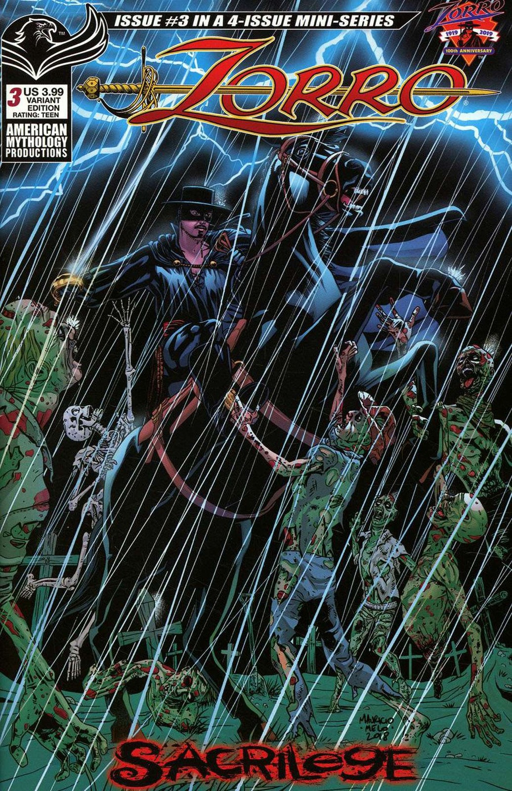 Zorro: Sacrilege #3A VF/NM; American Mythology | Penultimate Issue - w/Bag+Board