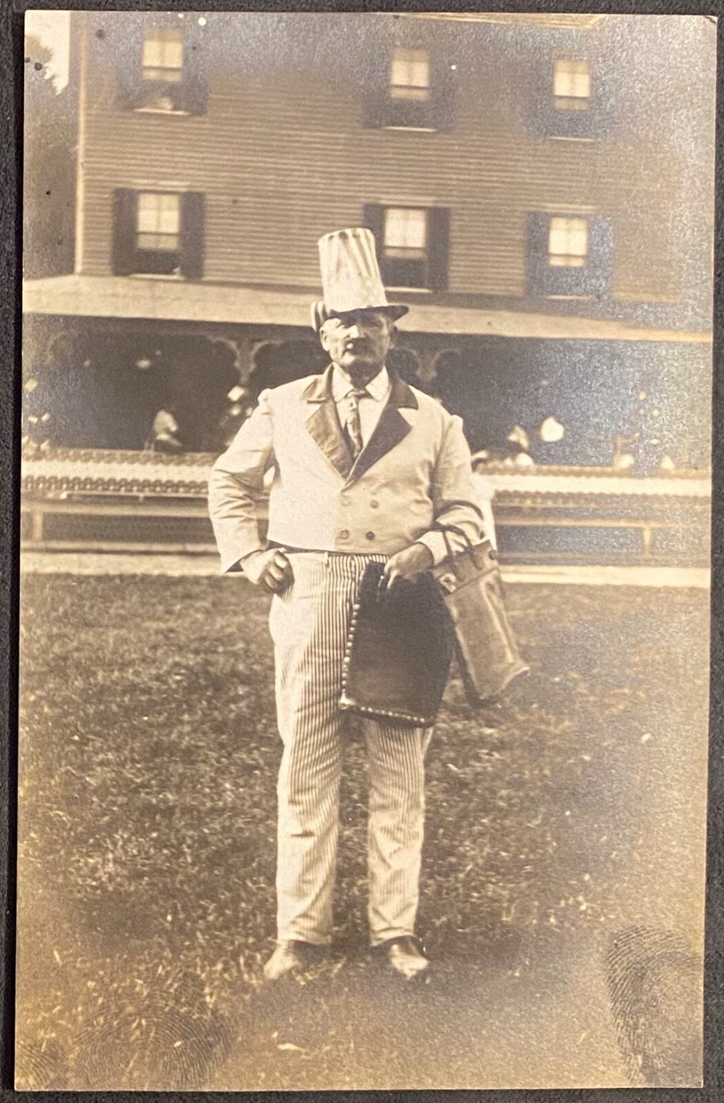 REAL PHOTO~MAN DRESSED AS UNCLE SAM~Catskills Mtns New York~RPPC POSTCARD