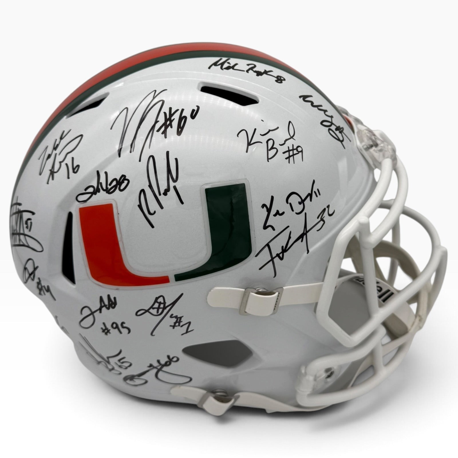 2001 Miami Hurricanes Partial Team Autographed (Speed) Deluxe Full-Size Replica