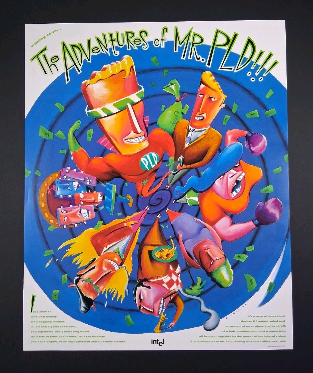 Vintage Intel Adventures of Mr. PLD Poster Buddy Hickerson Art 19.75x16 Promo