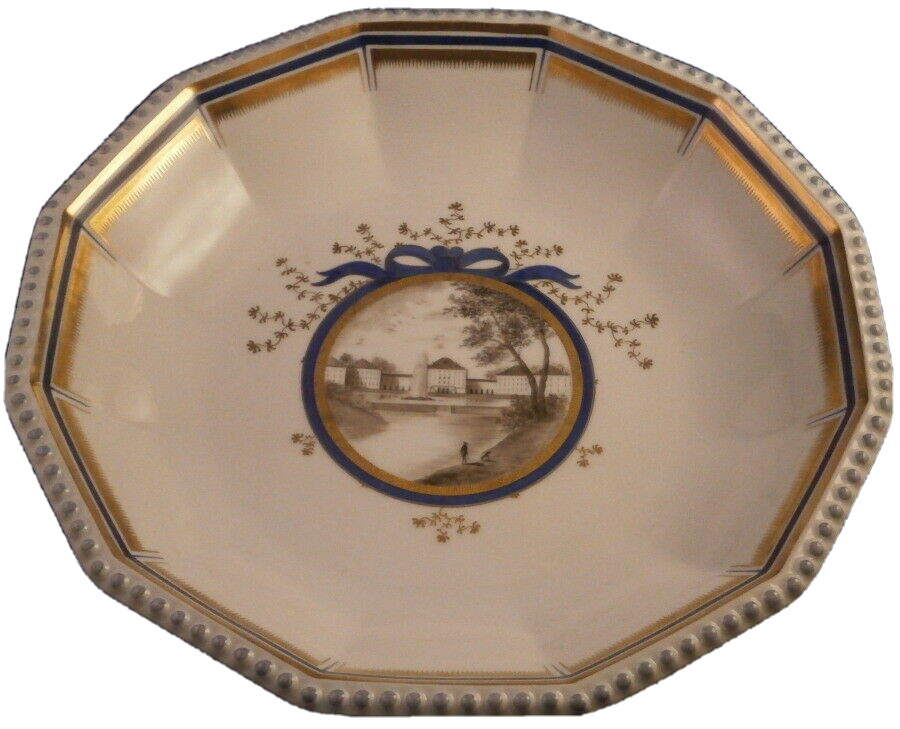 Nymphenburg Porcelain King \'s Pearl Service Scenic Serving Bowl Porzellan Schale Nymphenburg Porcelain King \'s Pearl Service Scenic Serving Bowl Porzellan Schale