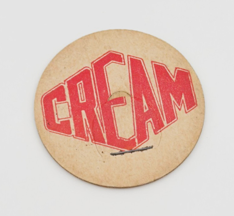 Vintage Cream Bottle Cap Red and Brown 1 5/8 inches Diameter Milk Man