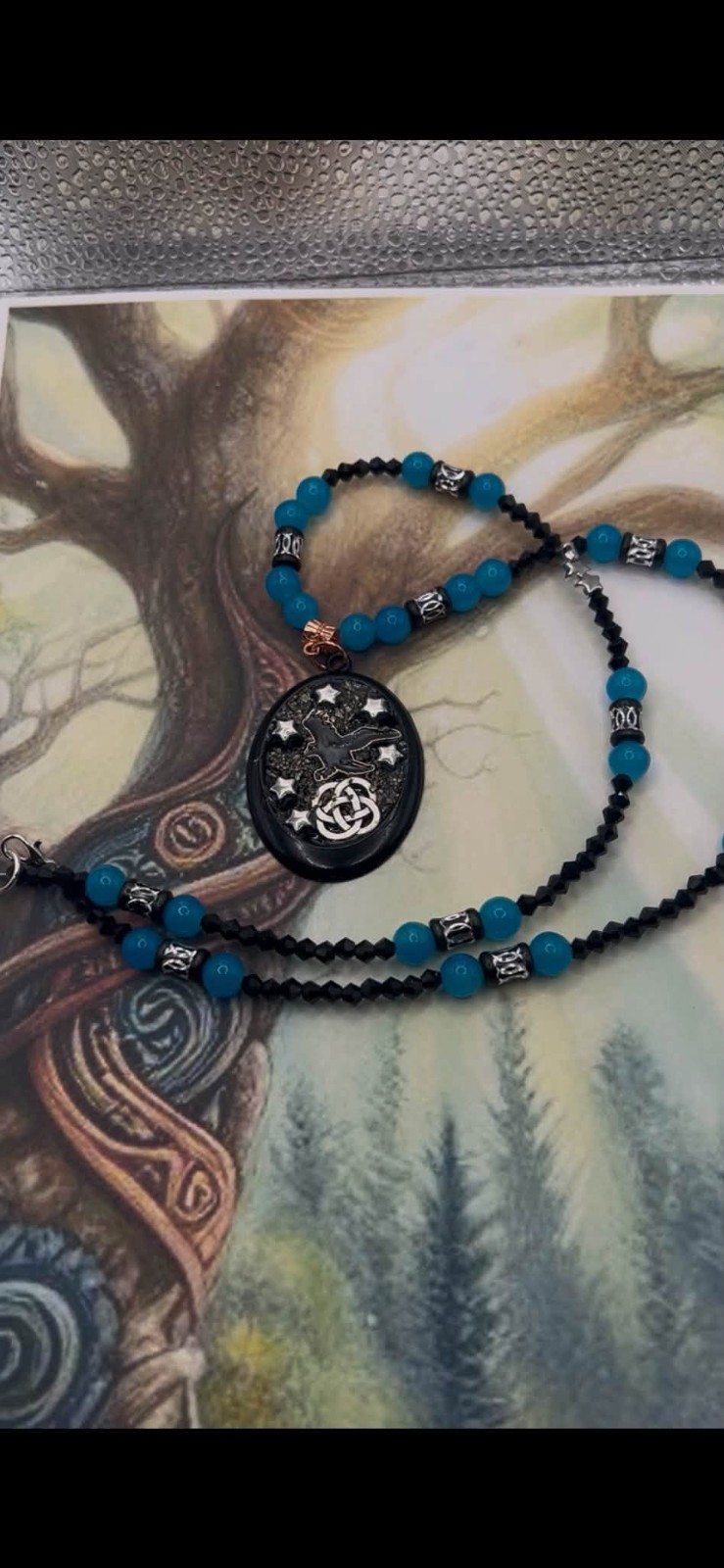 Celtic Knot Crow Goddess Witchcraft Bruja Witch Protection Amulet Necklace Y19
