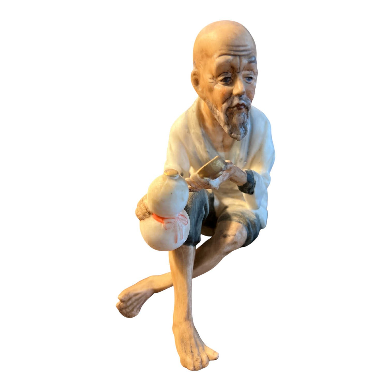 Vintage Inarco Sitting Asian Old Man Porcelain Figurine 5 Inch Collectible Vintage Inarco Sitting Asian Old Man Porcelain Figurine 5 Inch Collectible