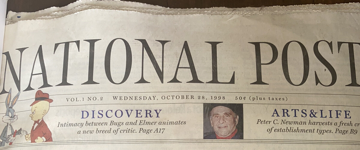 The National Post Newspaper Volume #1 Issue #2 The 2nd ever issue Canada Rare