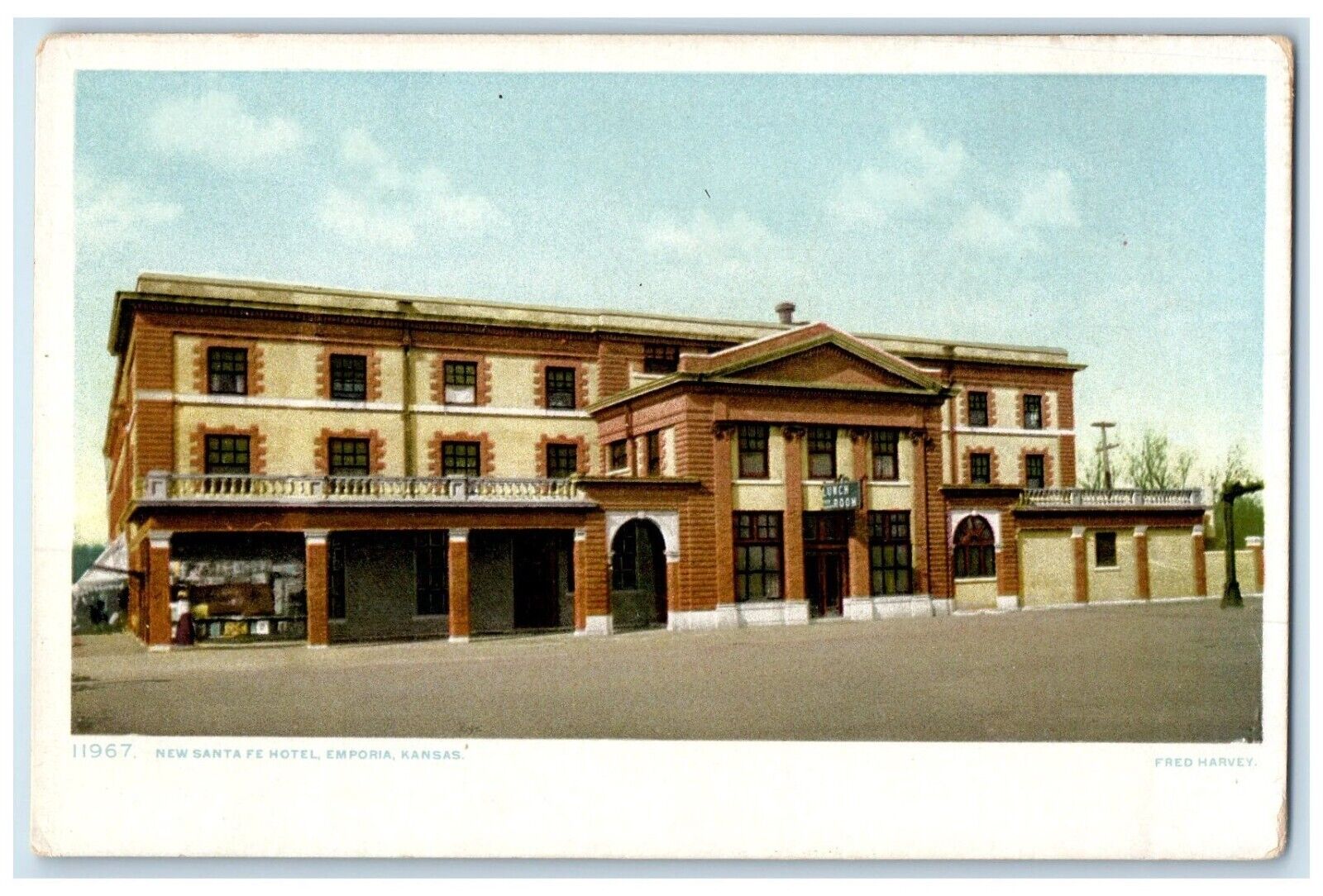 c1910 New Santa Fe Hotel State Normal School Emporia Kansas KS Vintage Postcard