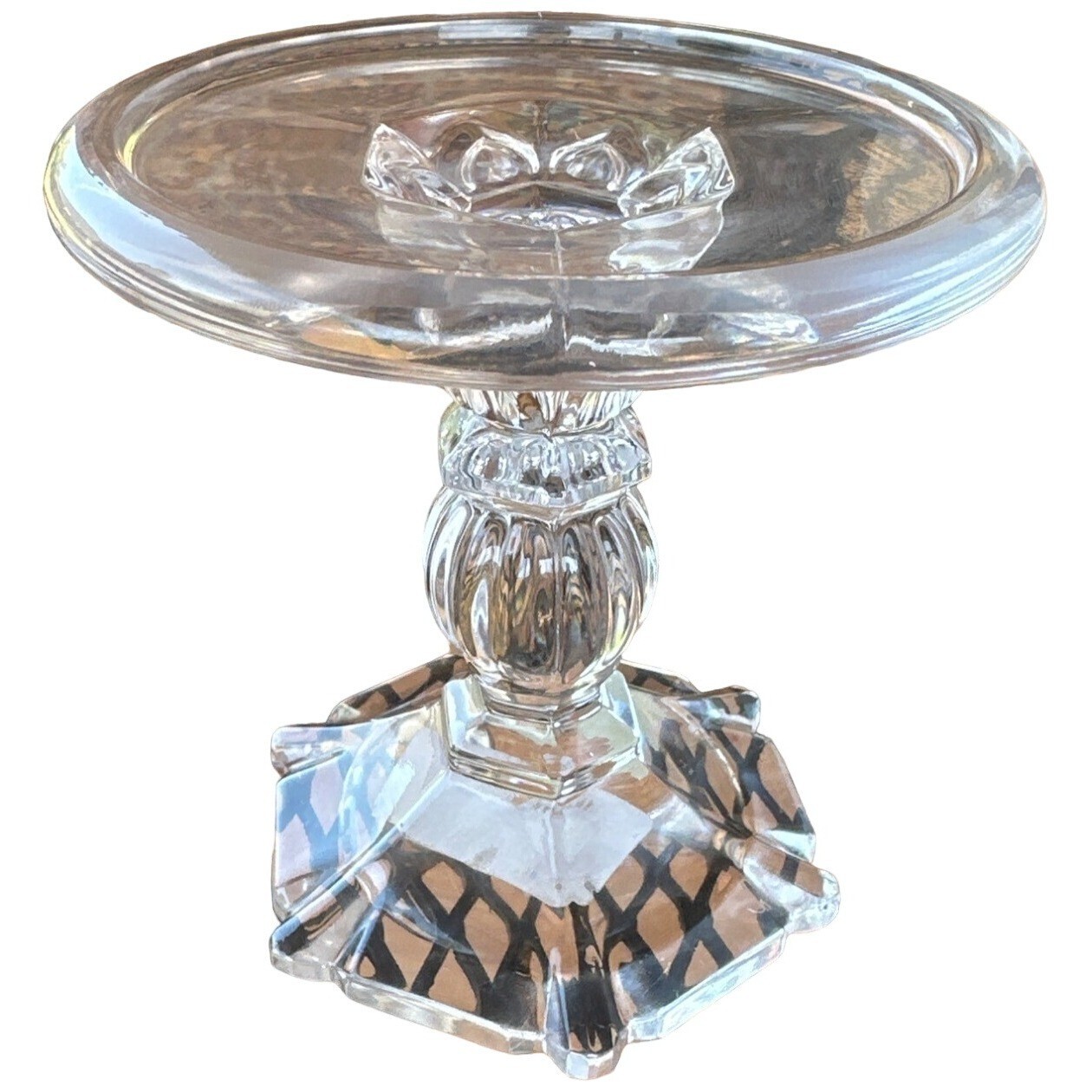 Crystal Clear Glass Candleholder Tapered Candle 4.5\