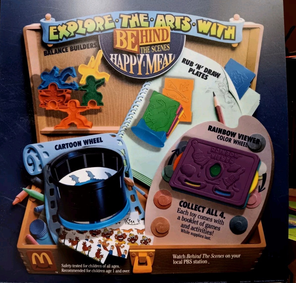 McDonald\'s, 1992 Explore The Arts/Behind The Scenes Happy Meal Translite - NEW