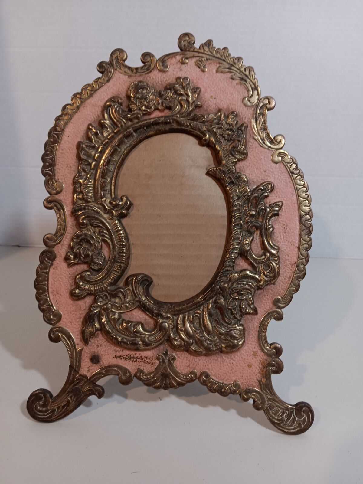 Antique Victorian National Brass & Iron Works Picture Frame Ornate 12”H 8.25”W