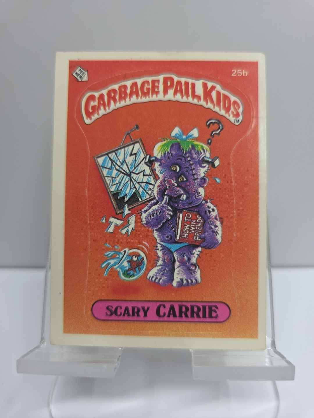1985 Topps Garbage Pail Kids Series 1 Scary Carrie #25b ~ Award ~ OS1 Matte: Ex