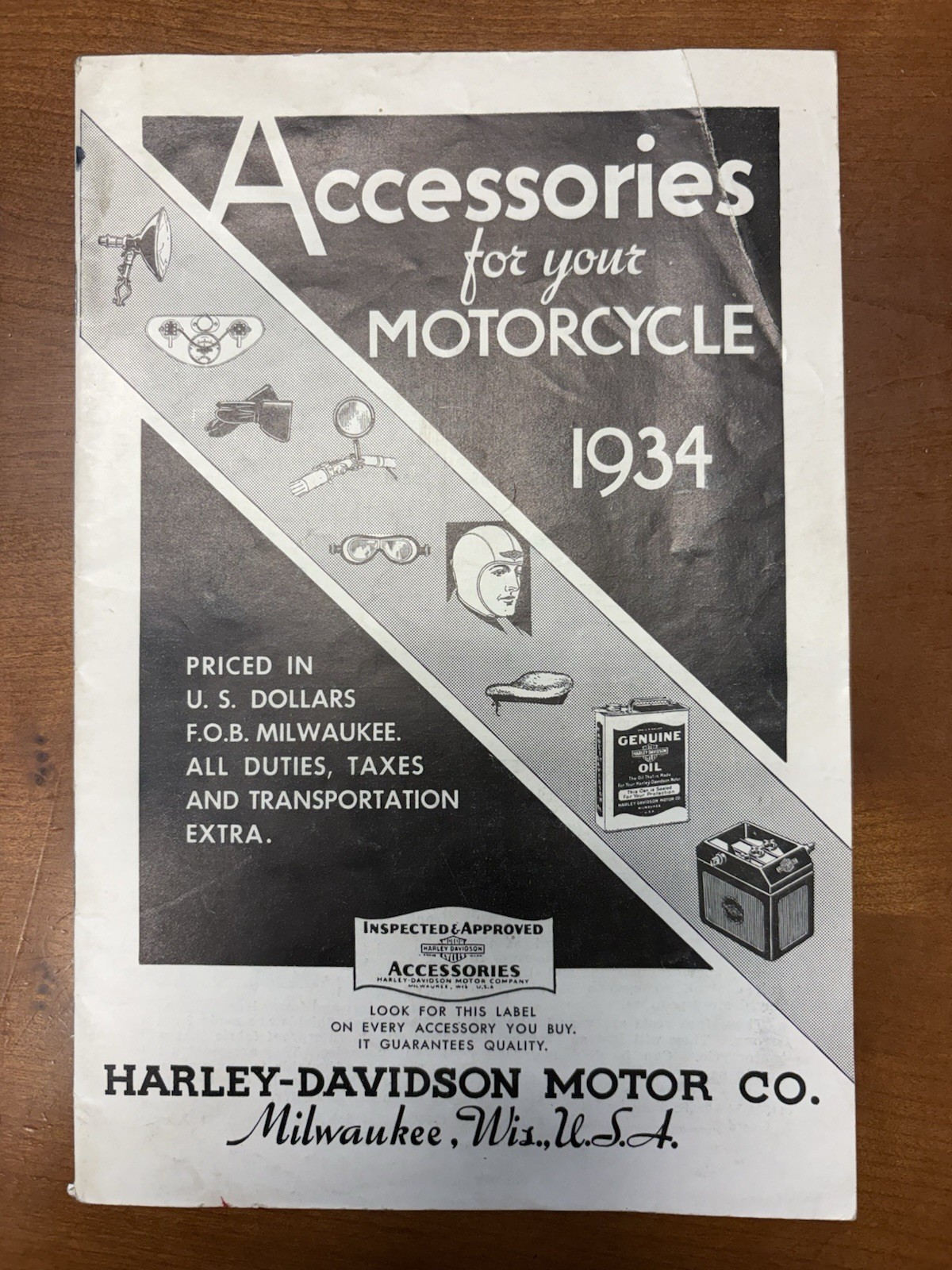 ORIGINAL 1934 HARLEY-DAVIDSON MODERN ACCESSORIES CATALOG — VINTAGE MOTORCYCLE