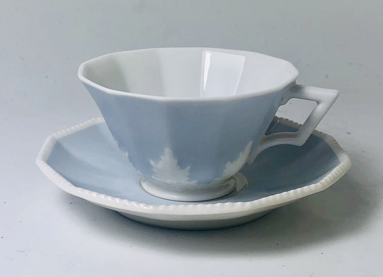 Antique Nymphenburg Blue Perl Symphony Demitasse or Tea Cup and Saucer