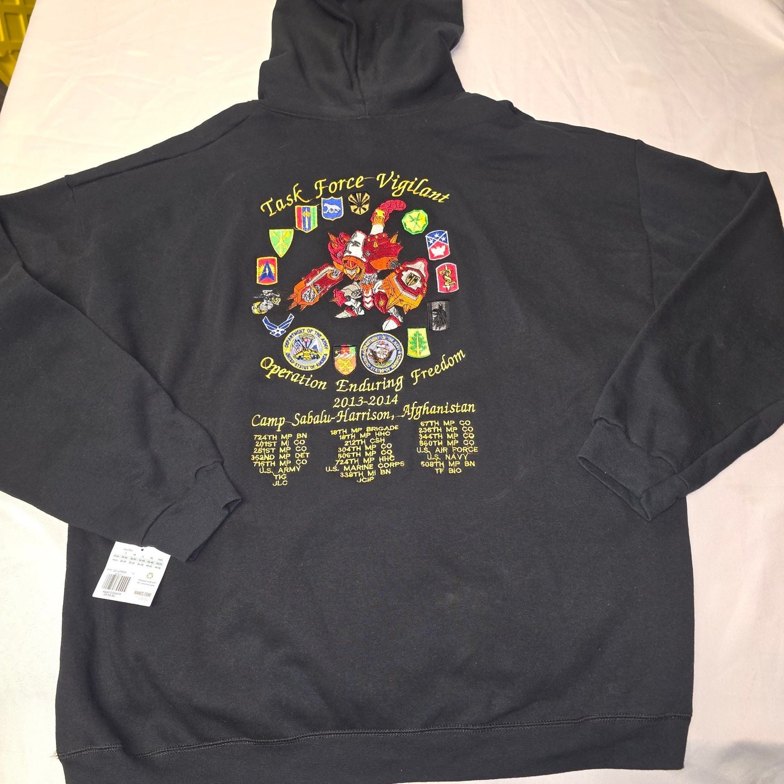 Operation Enduring Freedom Task Force Vigilant US Millitary Hoodie Afghanistan 2