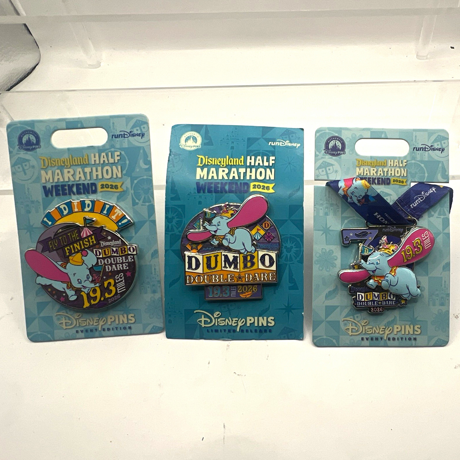 Disney Limited Release Event Edition Pin Set Dumbo Half Marathon 2026