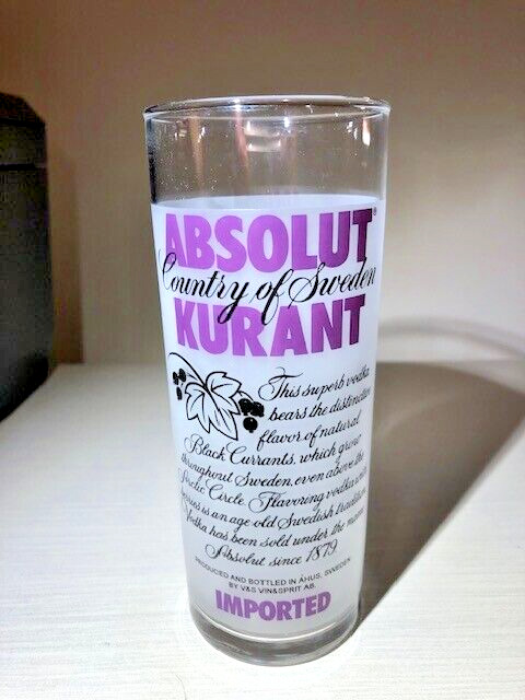 Vtg 1996 Absolut Kurant Vodka Frosted Glass Rare Distillery Collectible
