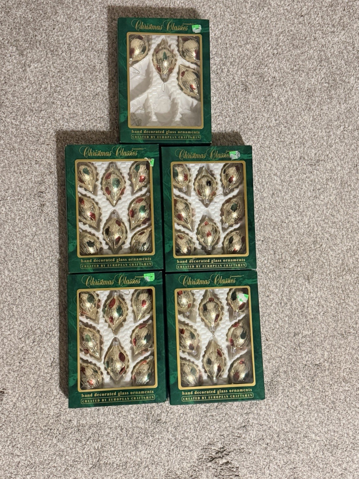 36 Piece Vintage Christmas Classics Glass Teardrop Ornaments Lot European  