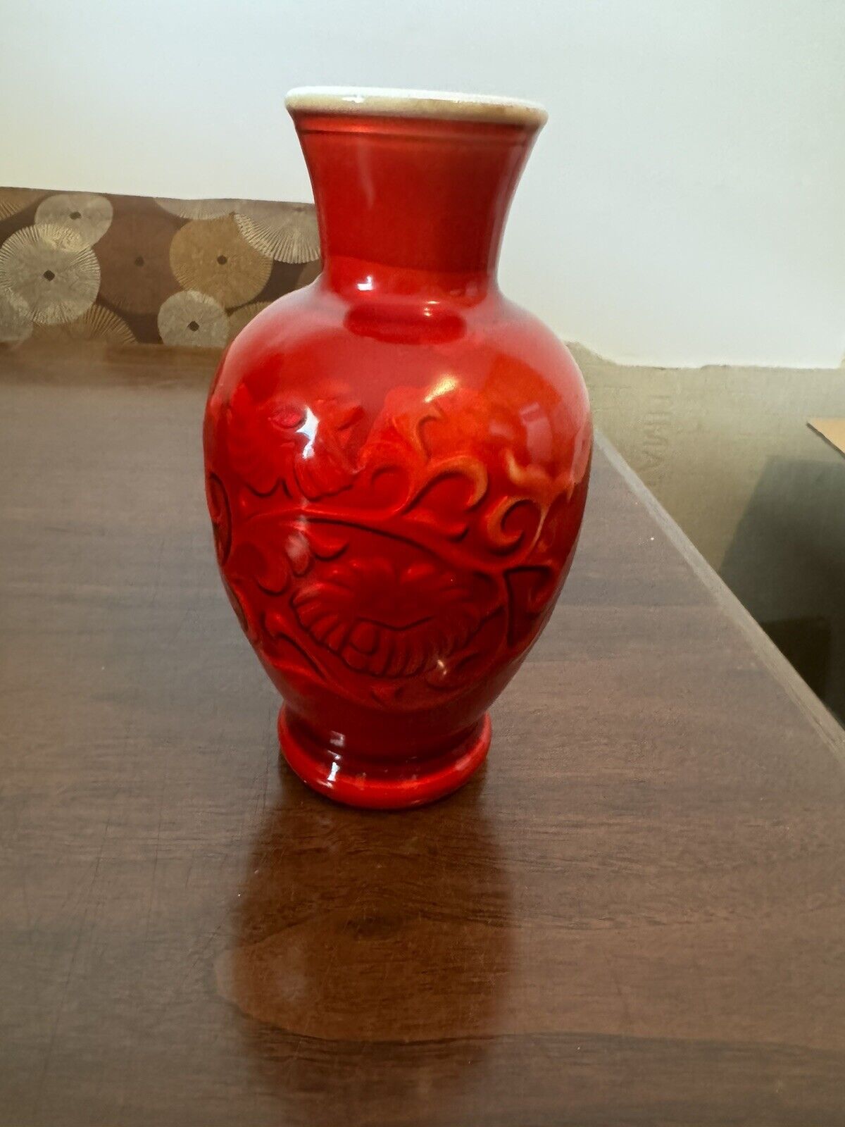Vintage 1981 Avon Spring Bouquet Fragranced Vase Oriental Red