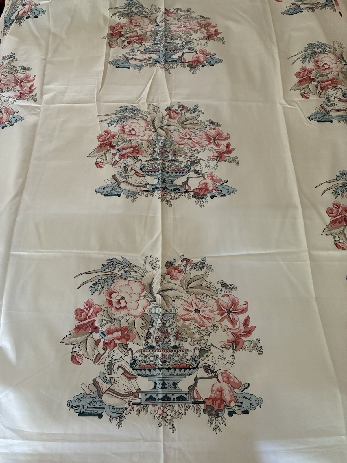 1.69Yds RARE Vintage Scalamandre “Chinese Celebration” Chinoiserie Fabric 1980
