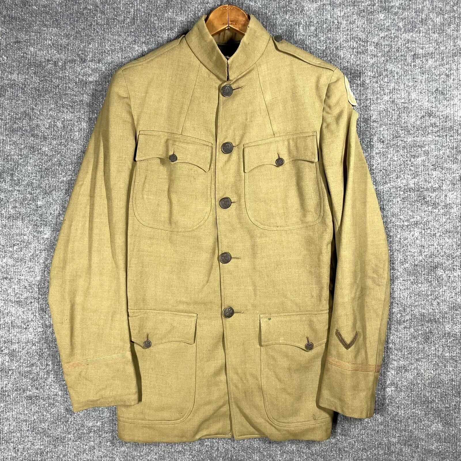 WWI 81st Infantry Division Jacket Uniform US Army Named USR Wool w/ Patches Orig
