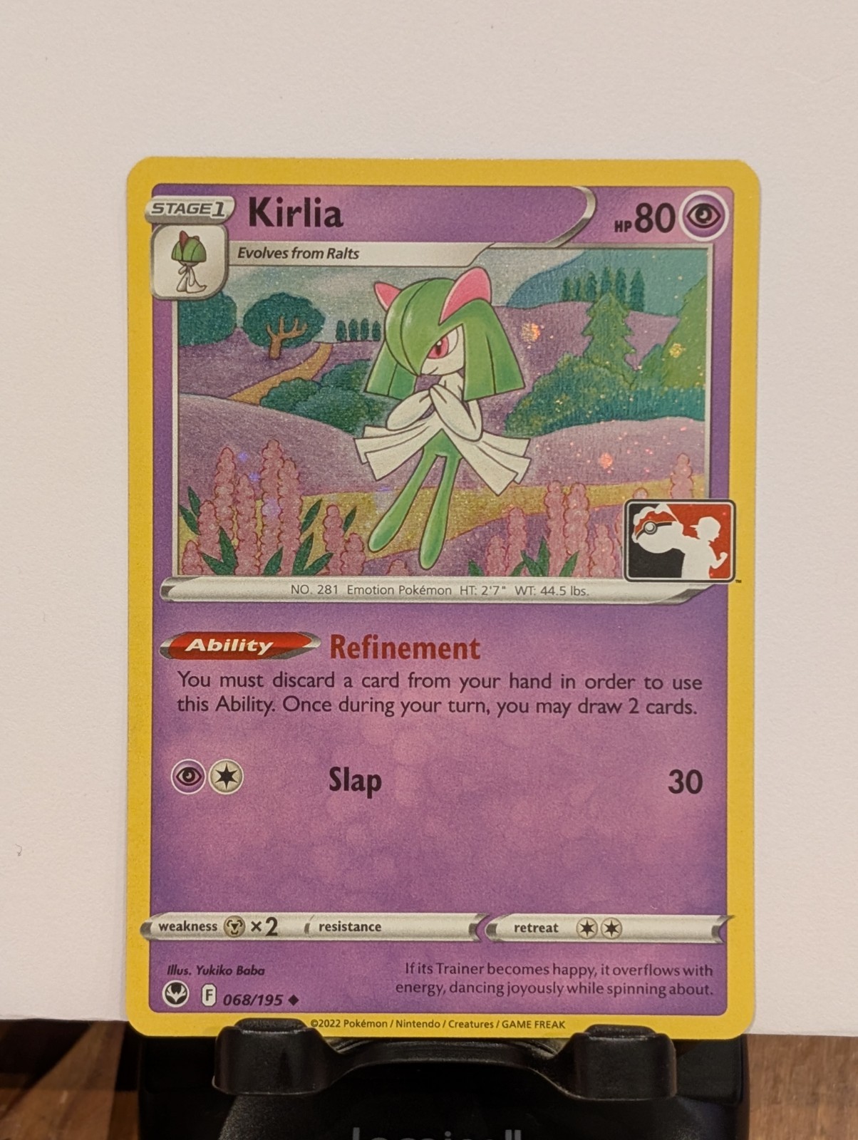 Kirlia 068/195 Silver Tempest 2022 Prize Pack Stamp Cosmo Holo - NM