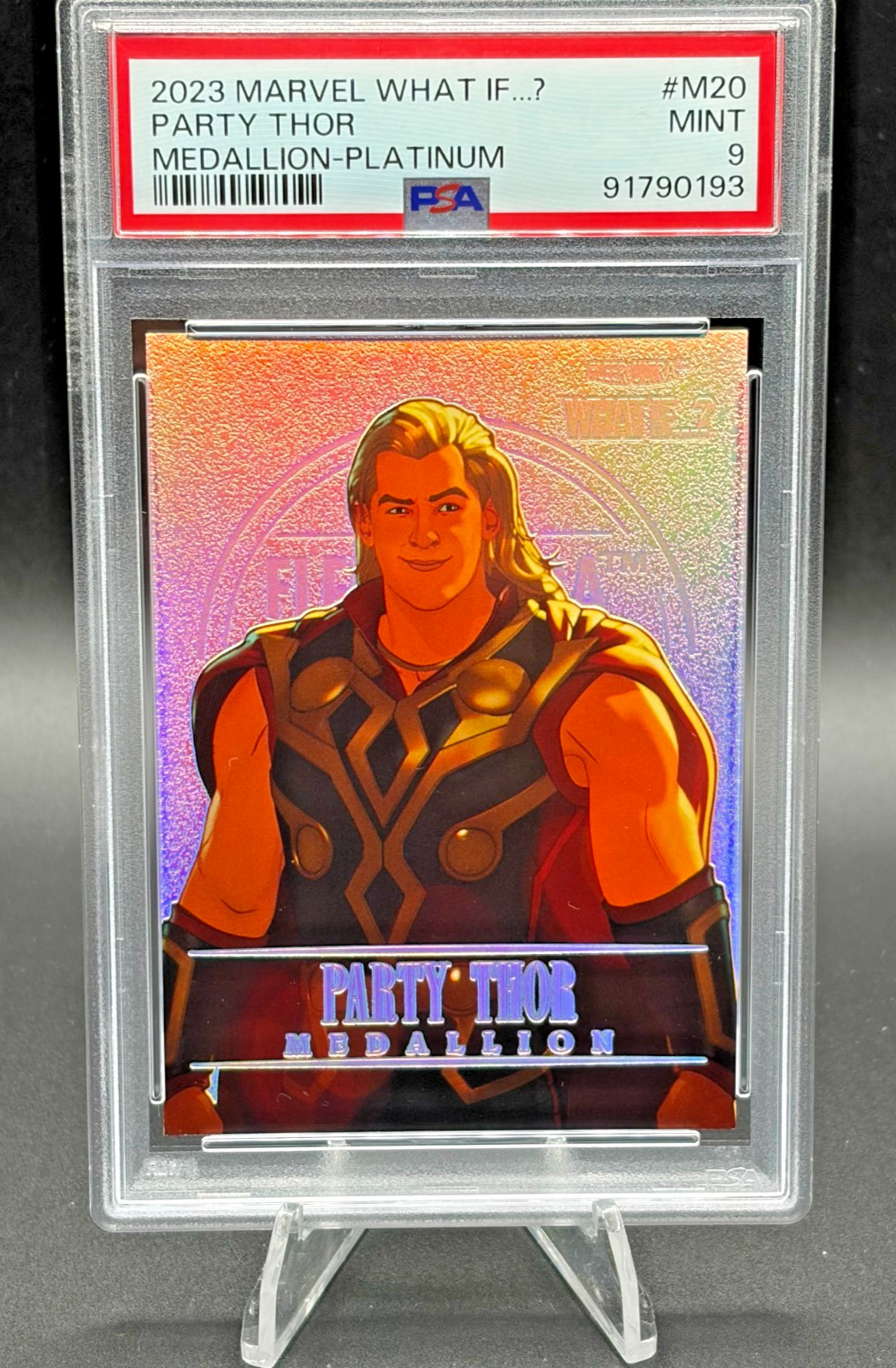 2023 Marvel What If... Party Thor Medallion Platinum #M20 PSA 9 /25