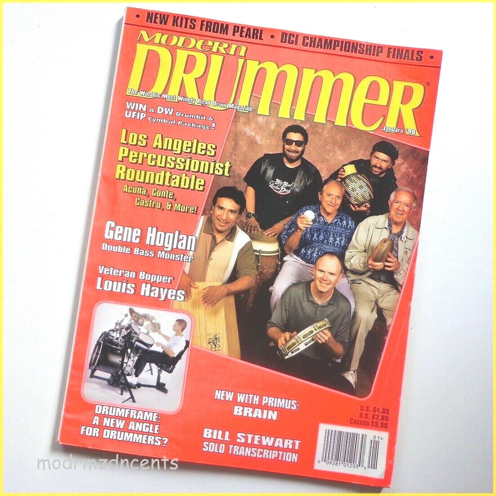 MODERN DRUMMER - Jan 1998 - LA PERCUSSIONIST ROUNDTABLE + Gene Hoglan