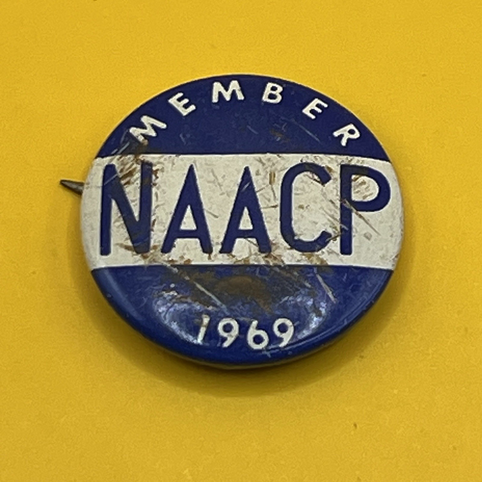 Vintage 1969 NAACP Member Pinback Button - Civil Rights Political Ephemera