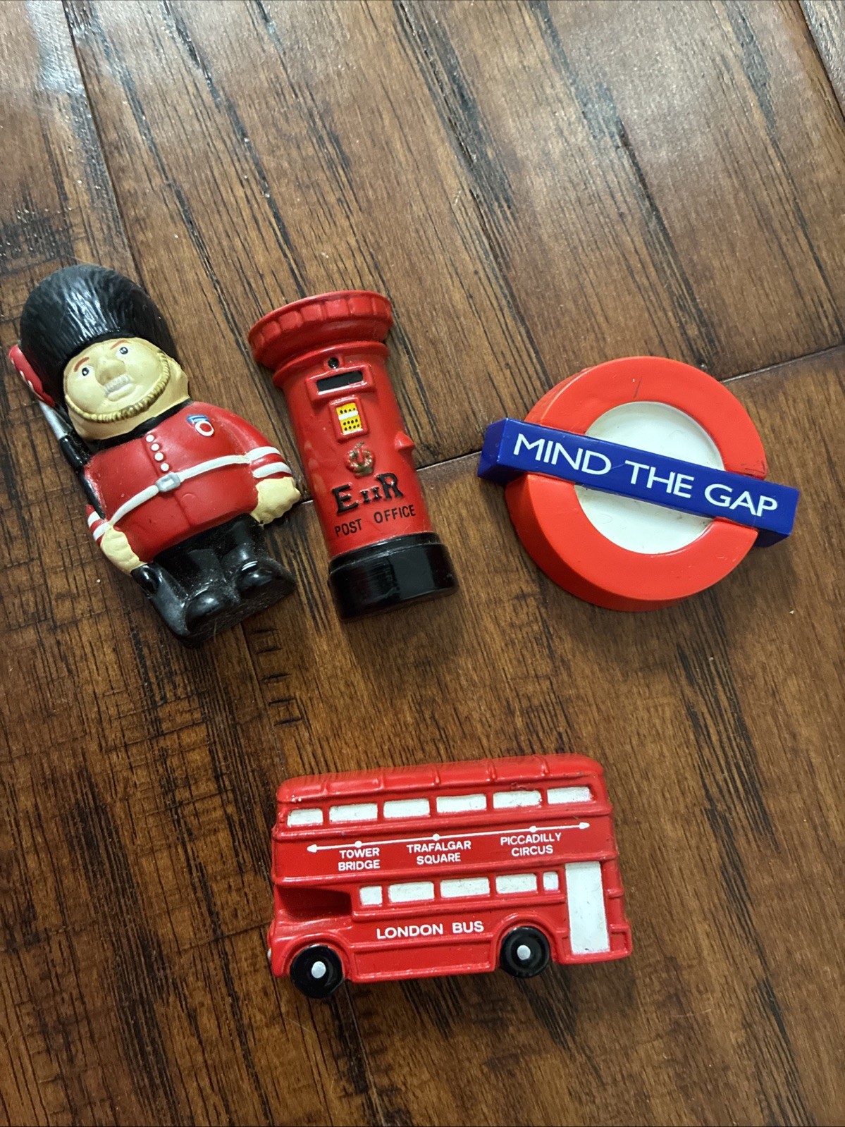 Vintage 1995 Yarto Subway Beefeater & Double Deck Bus Fridge Magnets Collectible