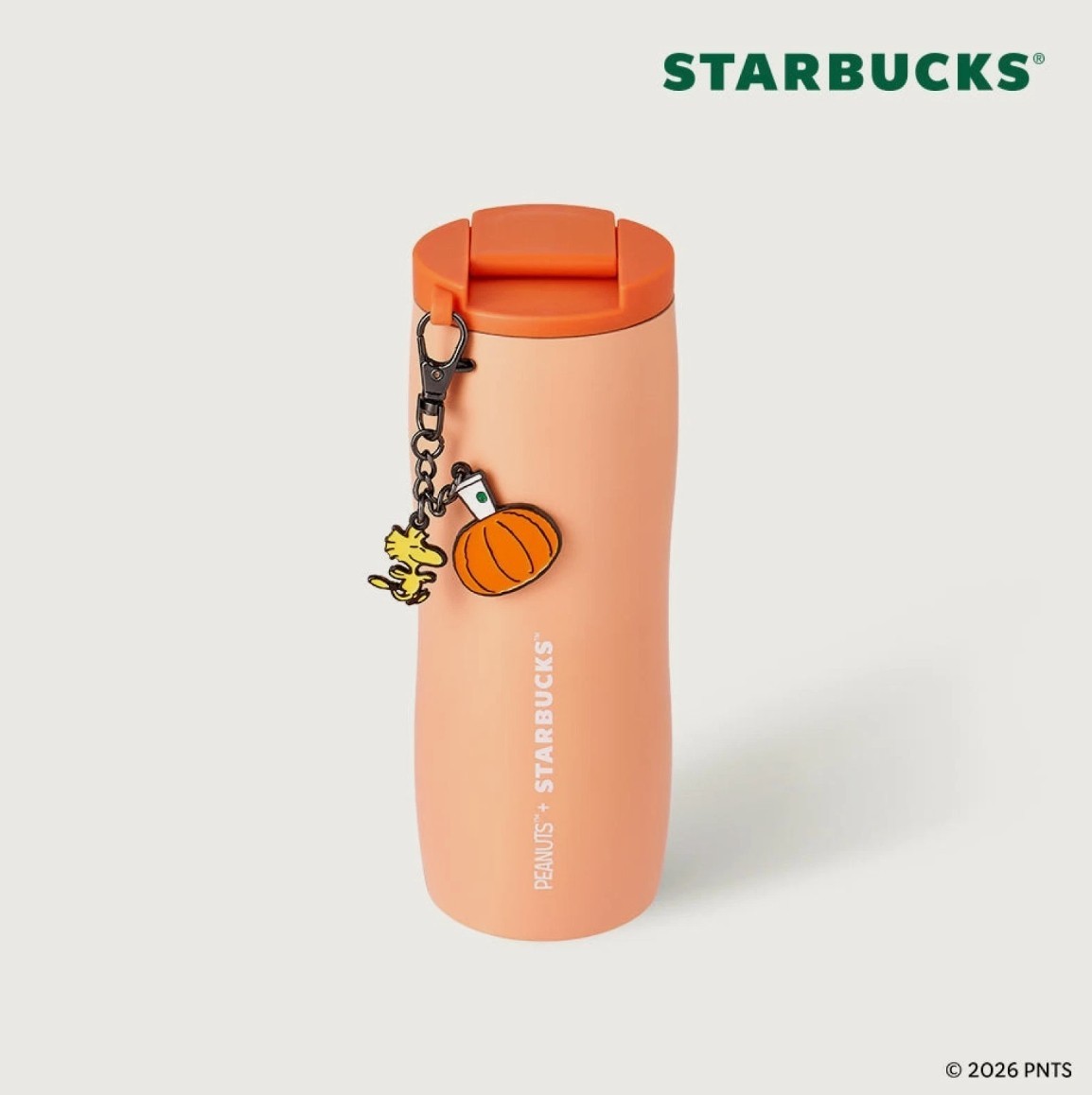 Starbucks Korea x Peanuts 2026 SS Pumpkin Peanuts Flowline Tumbler 473ml