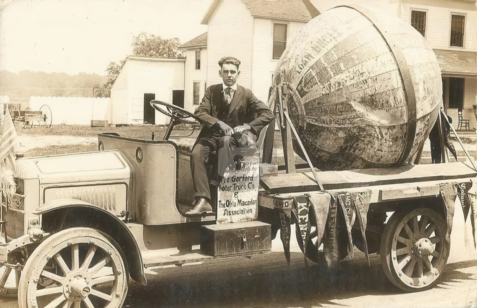 Elyria Ohio OH Garford Motor Truck Co. Vehicle c1918 RPPC Photo Postcard COPY