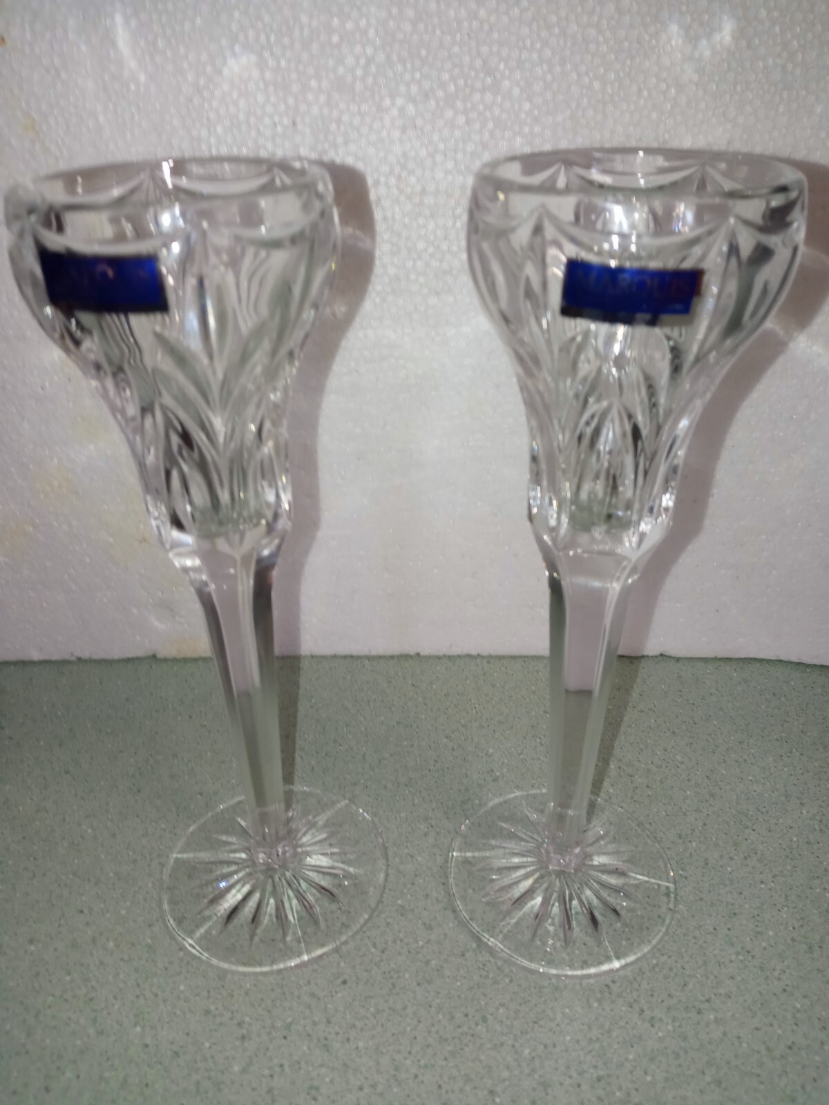 MARQUIS WATERFORD CANTERBURY CANDLESTICKS  (2)  8 3/8