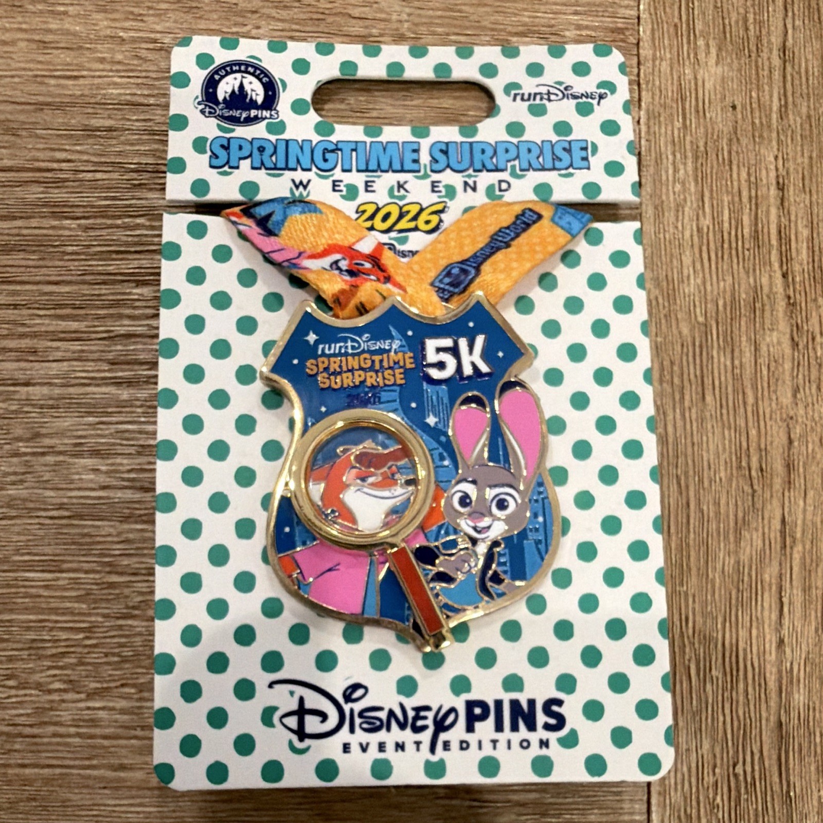 Disney runDisney Springtime Surprise Weekend 2026 5K Zootopia Event Edition Pin Disney runDisney Springtime Surprise Weekend 2026 5K Zootopia Event Edition Pin