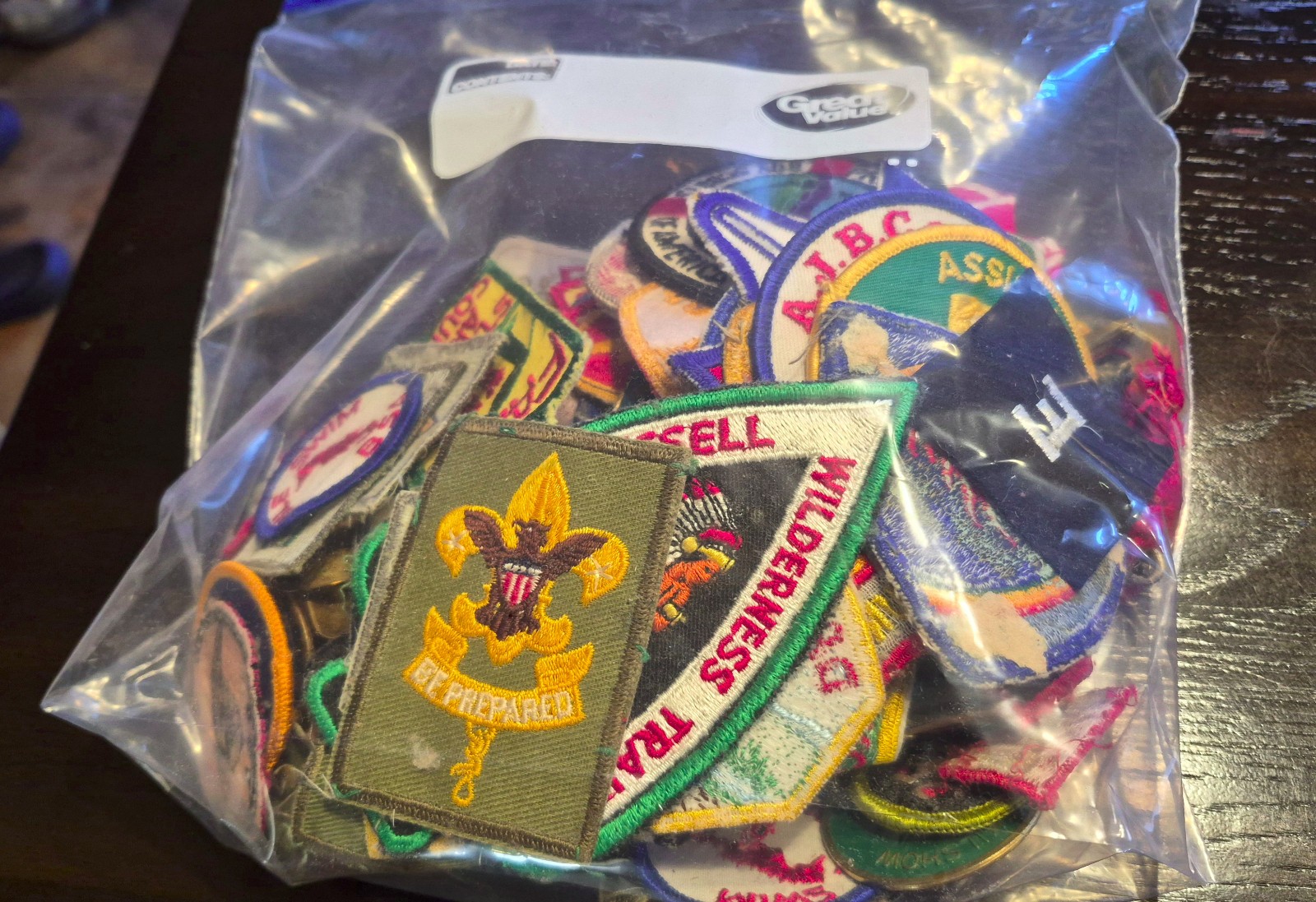 Miscellaneous Bag of Boyscout Patches and Metal Badges 1970s Miscellaneous Bag of Boyscout Patches and Metal Badges 1970s