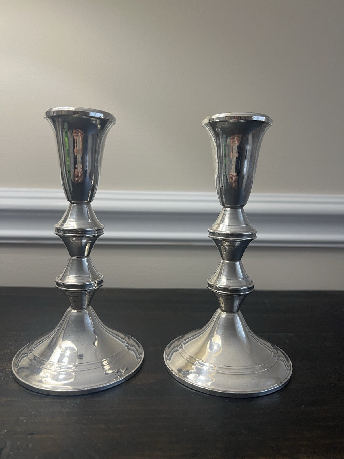 Duchin Sterling Silver Weighted Candlesticks Pair 6.5\