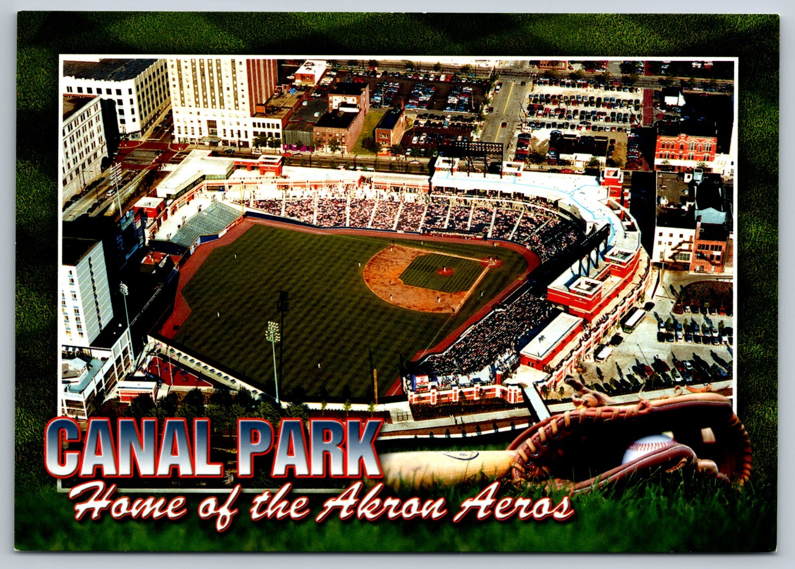 Canal Park Akron Ohio Aeros AA Baseball Indians Continental Postcard 4x6 Unused