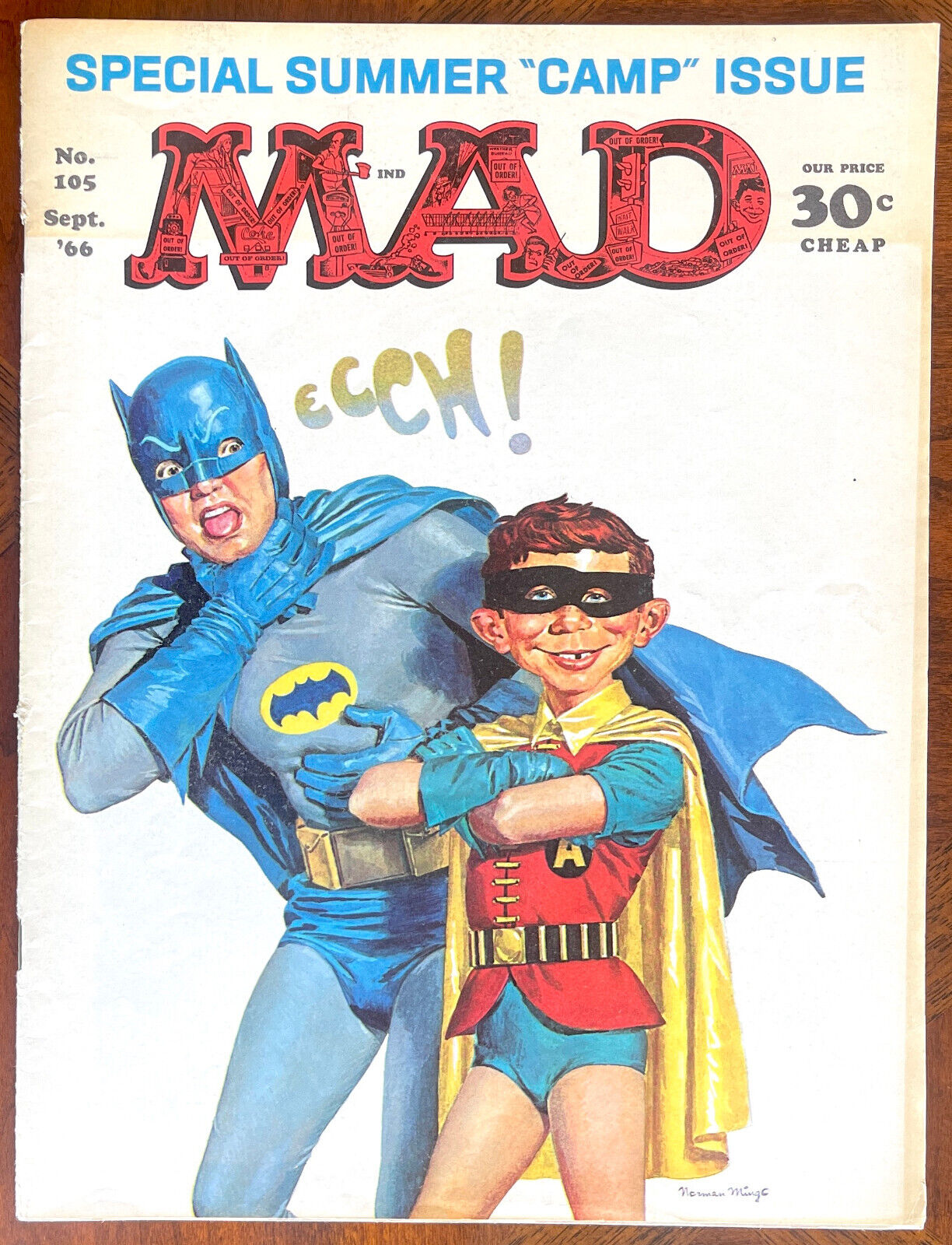 MAD MAGAZINE #105 - Famous BATMAN cover  Fine Plus (6.5)  1966