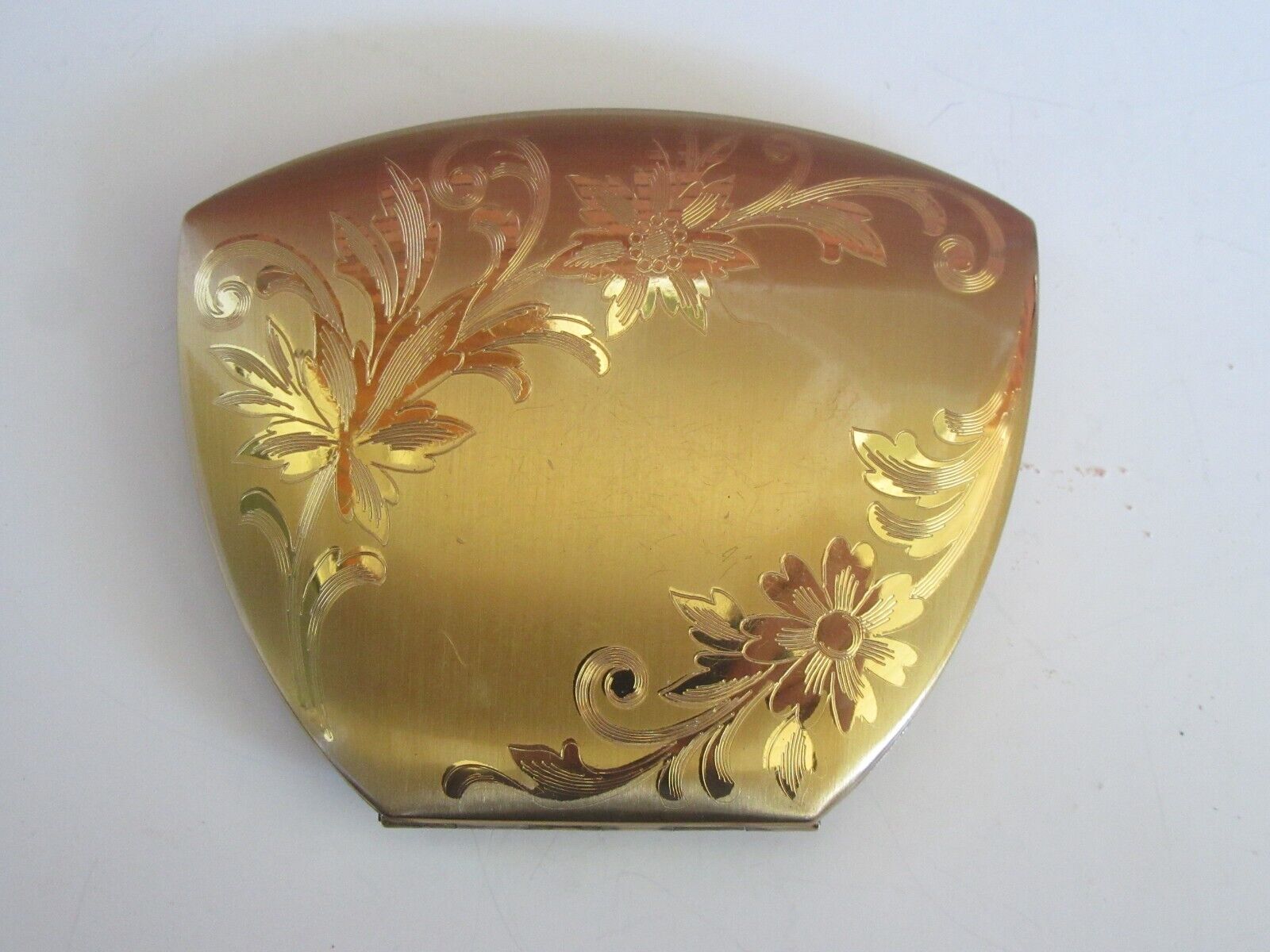 Vintage Elgin American Ladies Brass Art Nouveau Mirror Compact