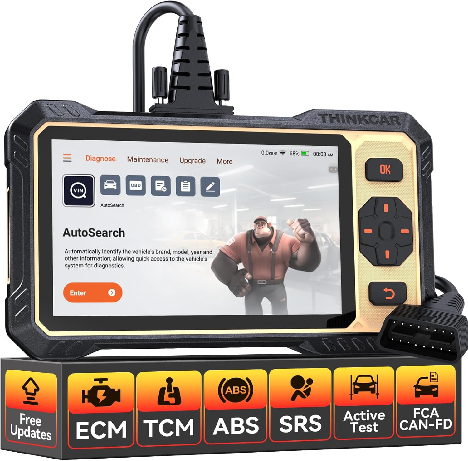 THINKSCAN 662 OBD2 Scanner,Car Diagnostic Tool with Bidirectional Active Test,Ca