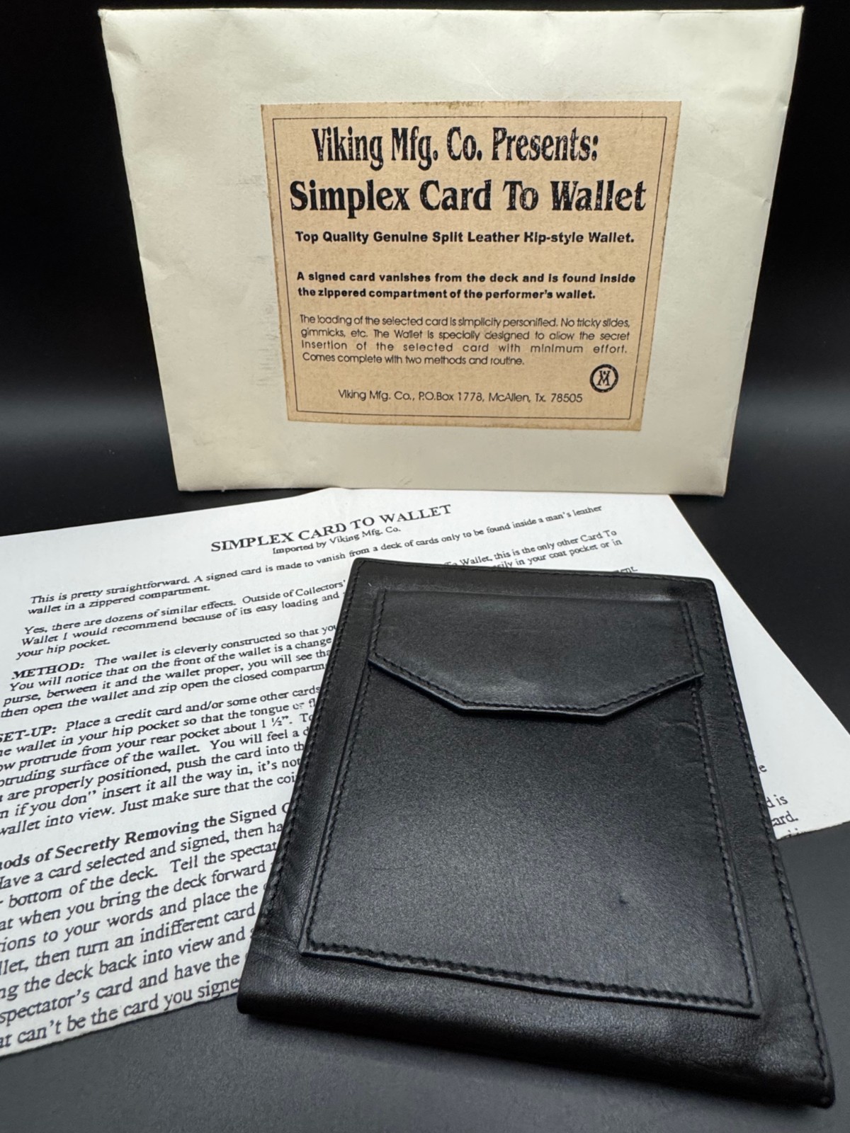 Viking Mfg Simplex Card to Wallet Split-Leather Hip Wallet + Instructions