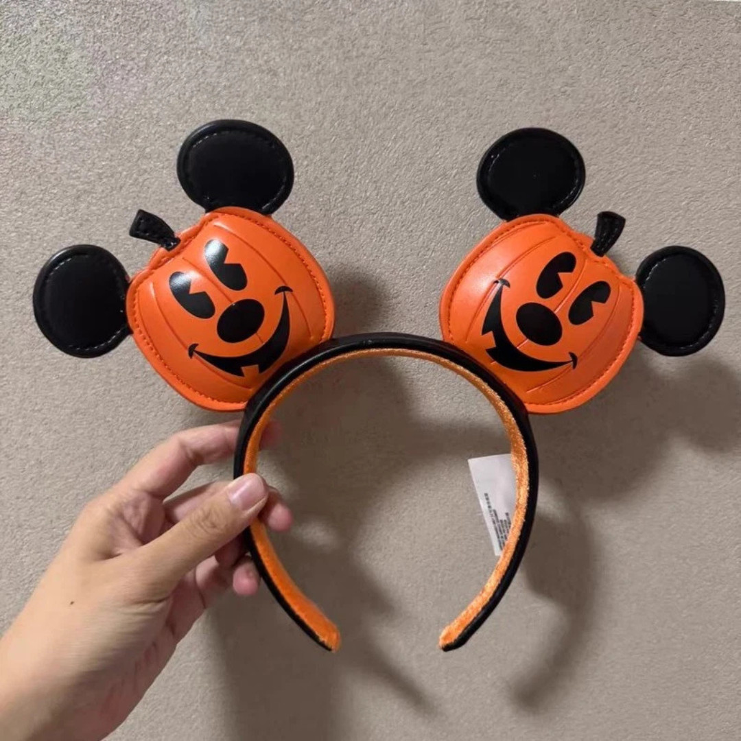 Disney Parks Halloween Pumpkin Jack-o'-Lantern Mickey Ears Headband US POST